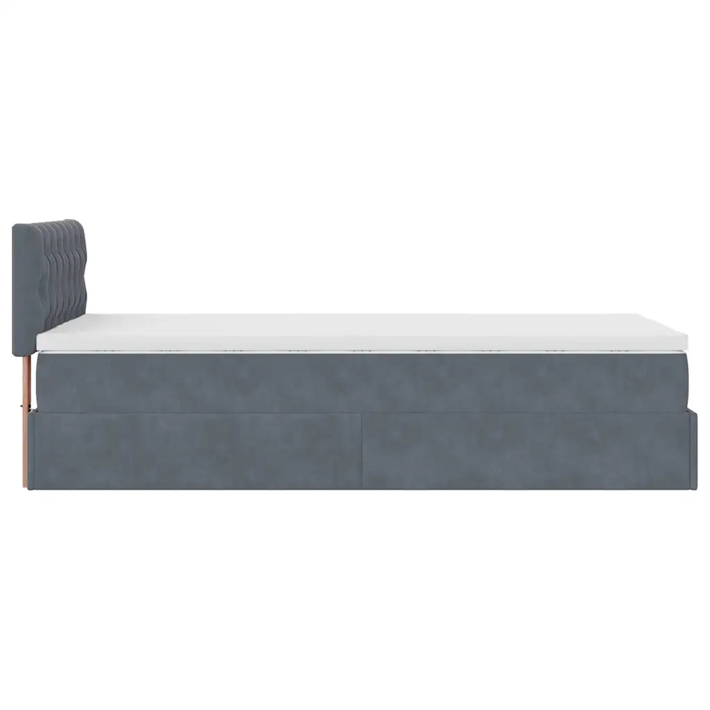 Struttura Letto Pouf con Materasso 90x190 cm in Velluto 3312663