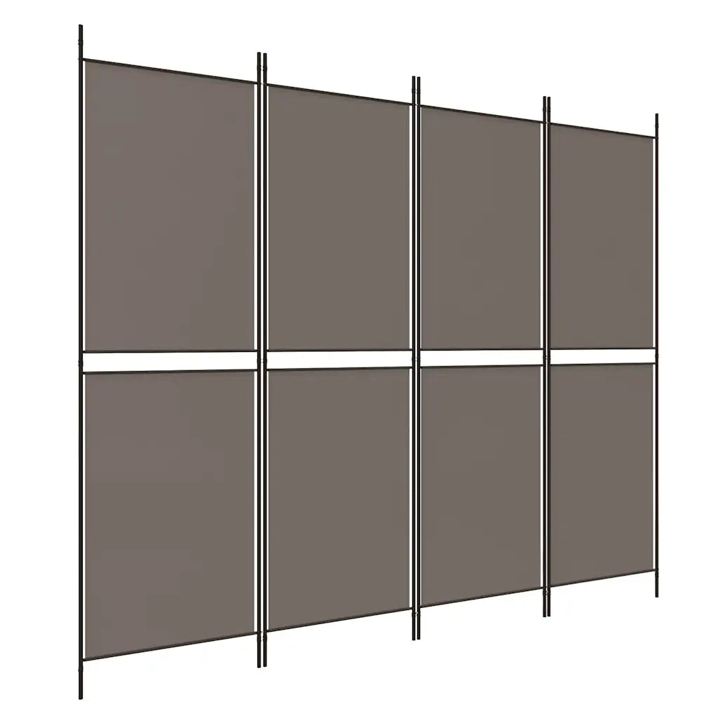 Divisorio Ambienti | Divider per stanze | Paravento a 4 Pannelli Antracite 200x220 cm Tessuto