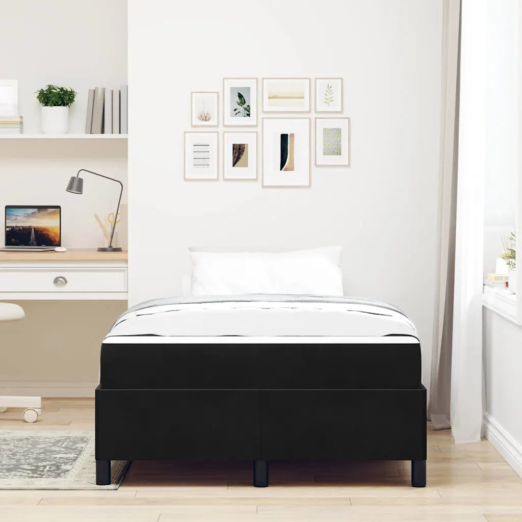 Struttura del letto con materasso Nero 120 x 190 cm Tessuto 3399050