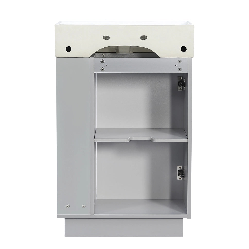 MOBILE SOTTO LAVABO 55 cm con lavabo in ceramica, grigio