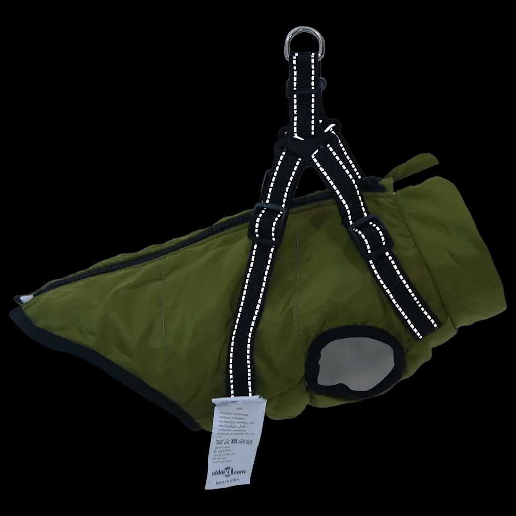 Cappotto Cani Imbracatura Impermeabile Riflettente Verde L24 4019892