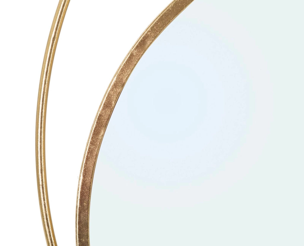 Specchio Planet 90x3x83 cm in Ferro e MDF Oro