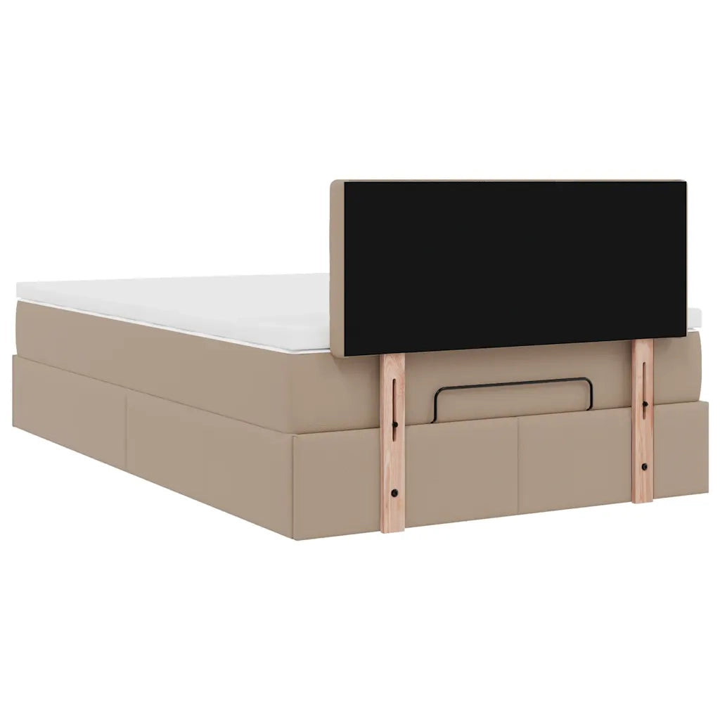 Pouf Letto con Materassi e LED Cappuccino 120x190 cm Similpelle 3312146