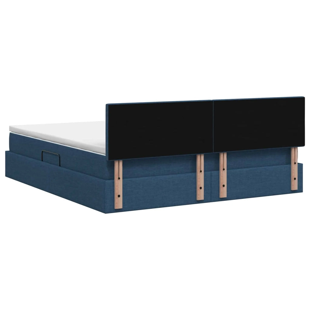 Letto con contenitore e materasso Blu 140 x 200 cm Velluto 3458693