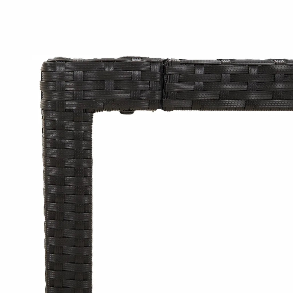 Set da Pranzo da Giardino 7 pz Nero con Cuscini in Polyrattan 3213089
