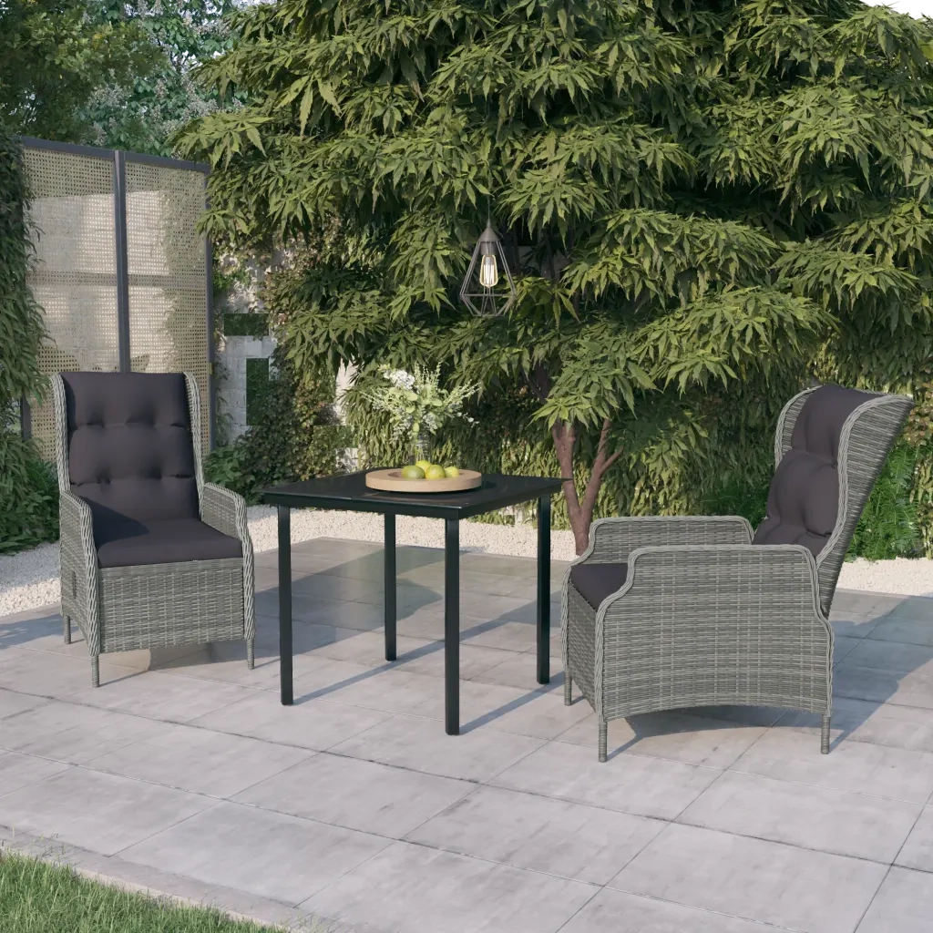 Set da Pranzo da Giardino 3 pz Grigio Chiaro 3099643
