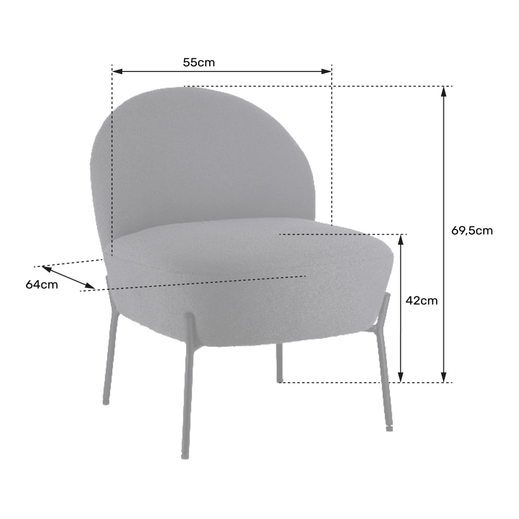 Poltrona in tessuto grigio HELMI