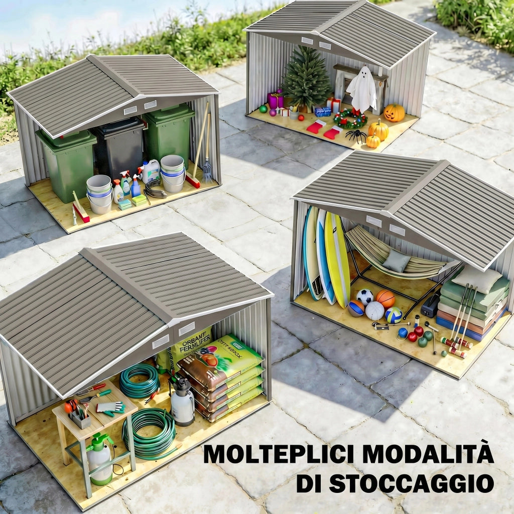 Casetta da Giardino ¨C Zephmum ¨C Grigio 277x195x192 cm