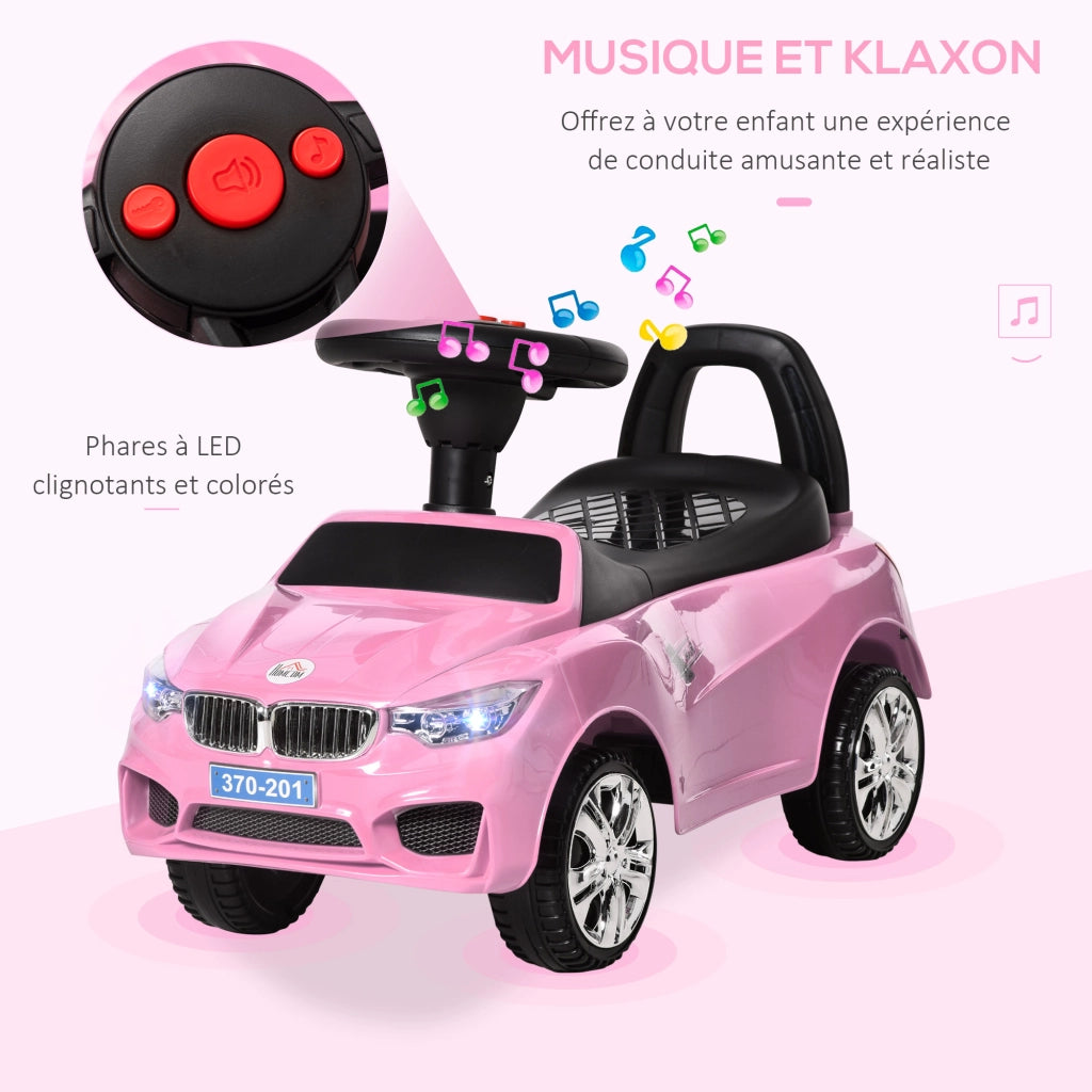 Portagiochi auto per bambini con luci e suoni ¨C Minimal ¨C rosa 63.5x28x36 cm