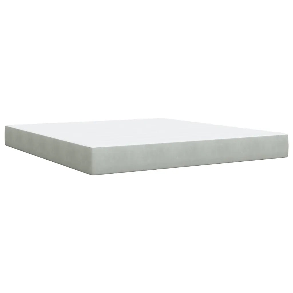 Giroletto a Molle con Materasso Grigio Chiaro 180x200cm Velluto 3290990