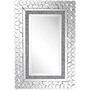 Specchio da parete in argento rettangolare 60 x 90 cm moderno glamour soggiorno camera da letto decorazione