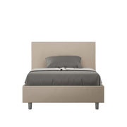 Letto una piazza e mezza contenitore imbottito 120x210 similpelle tortora Adele