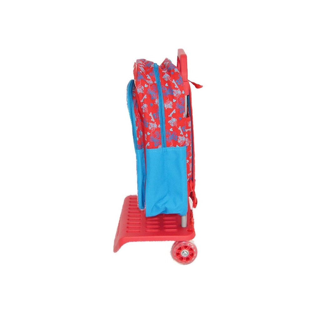 Trade Shop - Zainetto Scuola Microfibra Con Carrello Trolley Estraibile 2 Ruote Mickey Mouse -