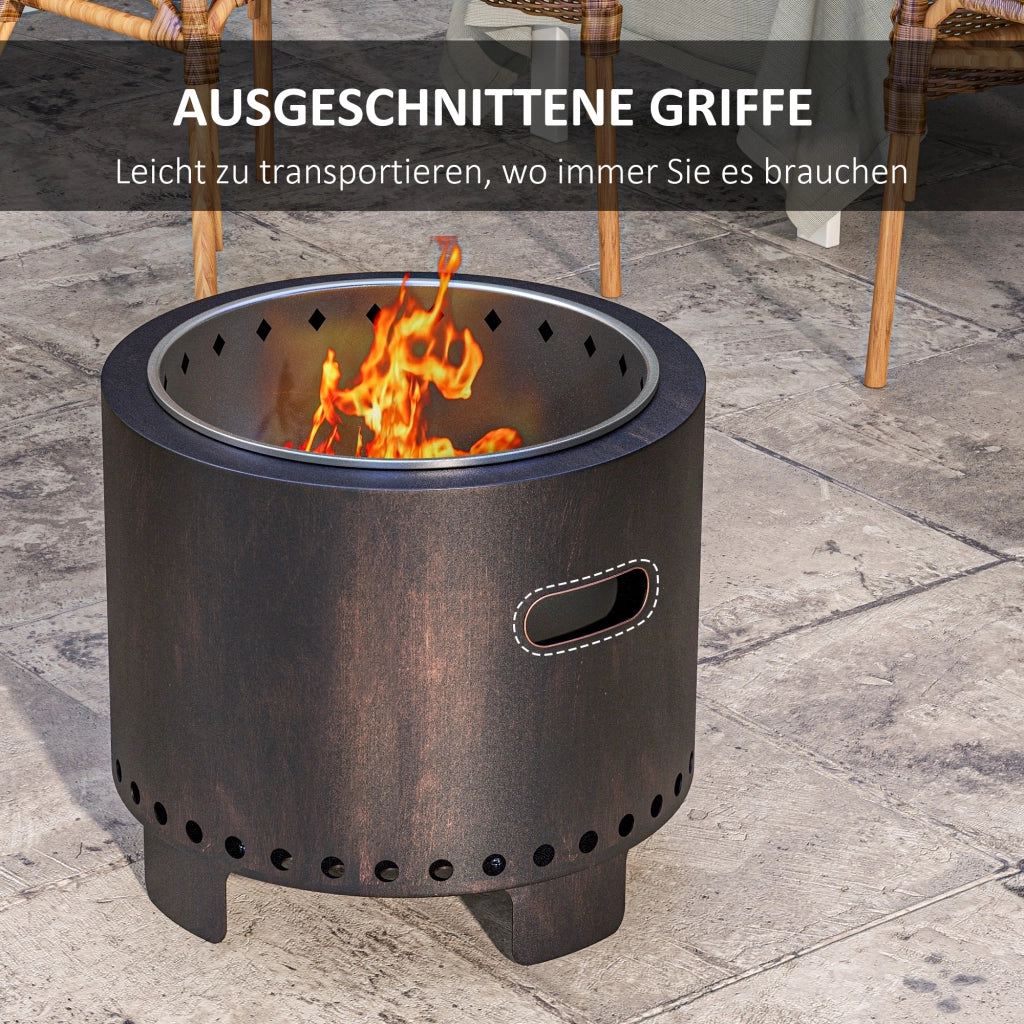 Braciere per esterno in metallo ¨C Minimal ¨C 45x45x42 cm nero bronzo