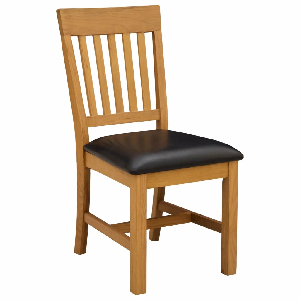 Sedia da pranzo 2 pcs Legno di Quercia Massello Nero 42039157