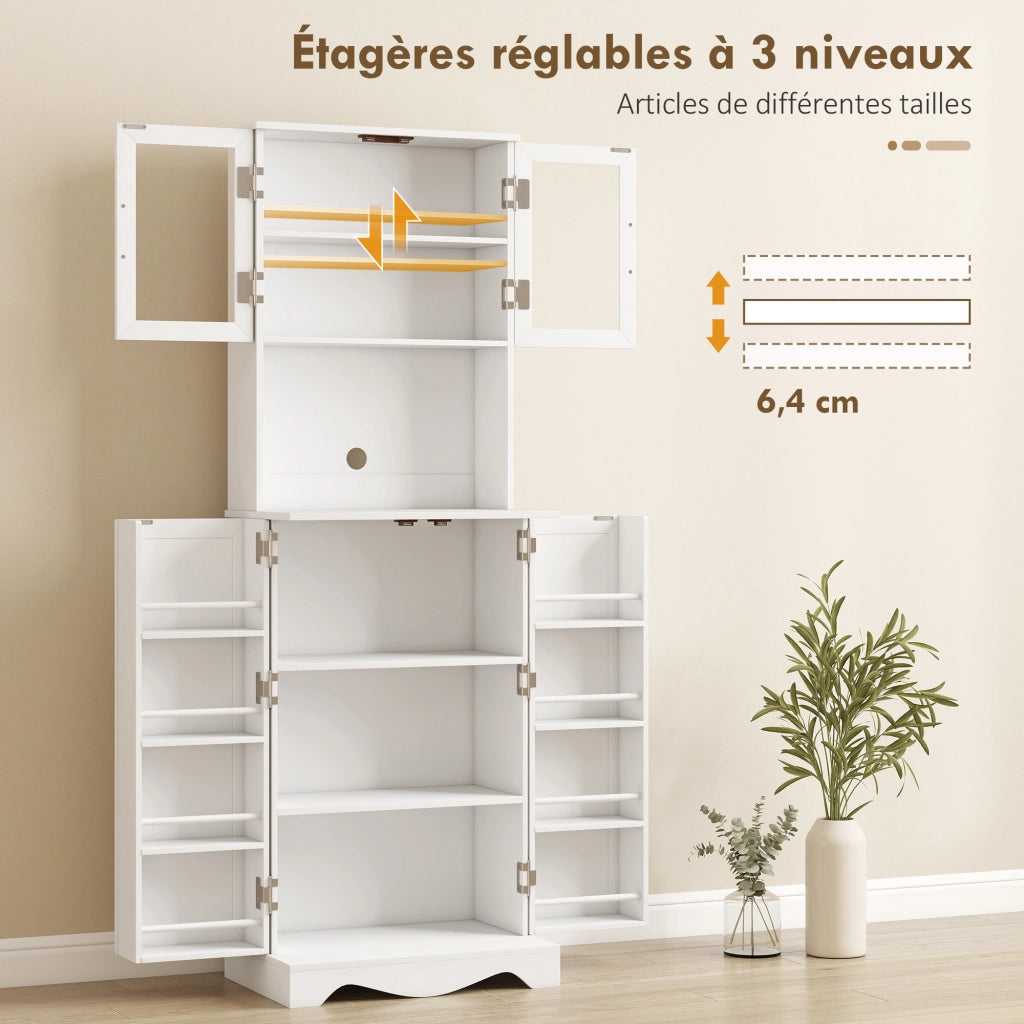 Mobile cucina alto 4 ante 8 ripiani portaspezie ¨C Xylo ¨C Bianco 60x39,5x179,6cm
