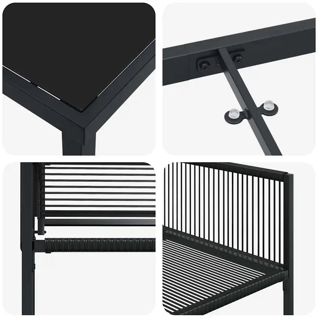 Set da Pranzo per Giardino 5 pcs Nero 3379327