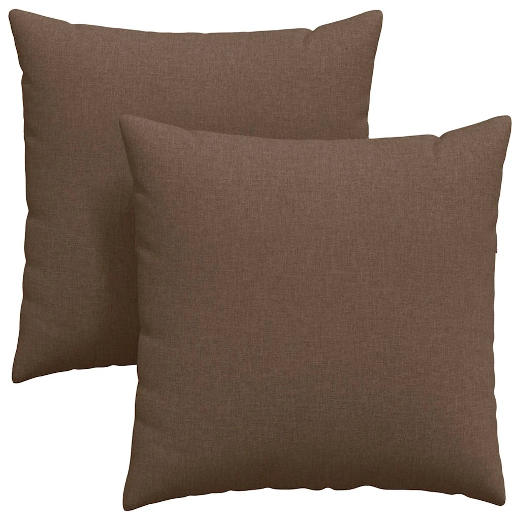 Cuscini da Divano 2 pz-Set di 2 Cuscini per Sofa Marrone 60 x 60 cm Tessuto