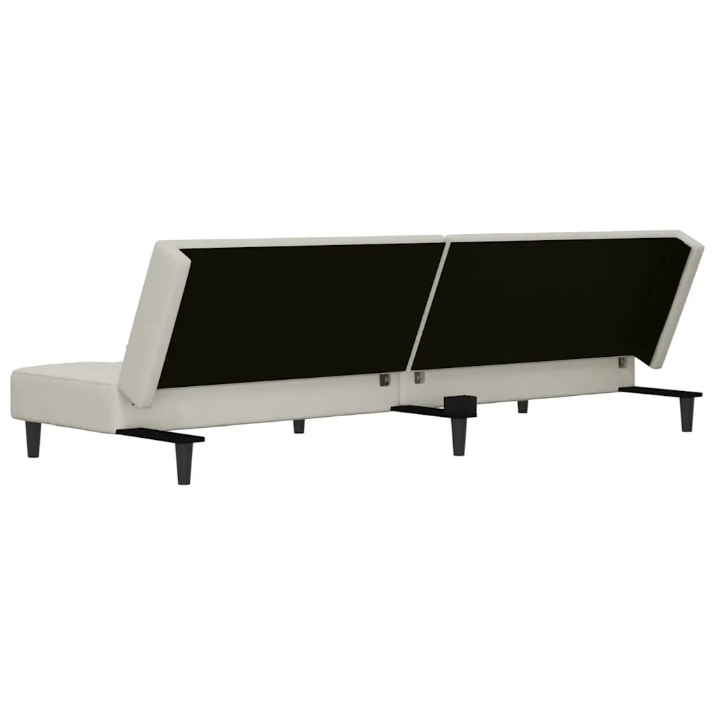 Divano letto | Sof¨¤ letto | Letto singolo a 2 Posti con 2 Cuscini Crema in Velluto