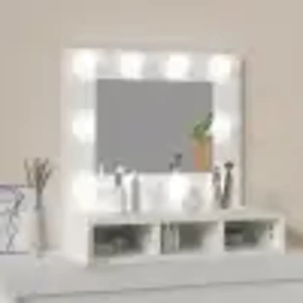 Mobile a Specchio con LED Bianco 60x31,5x62 cm 808882