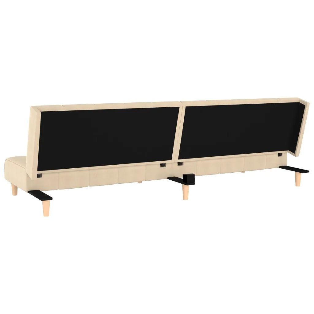 Divano letto | Sof¨¤ letto | Letto singolo a 2 Posti Crema in Tessuto
