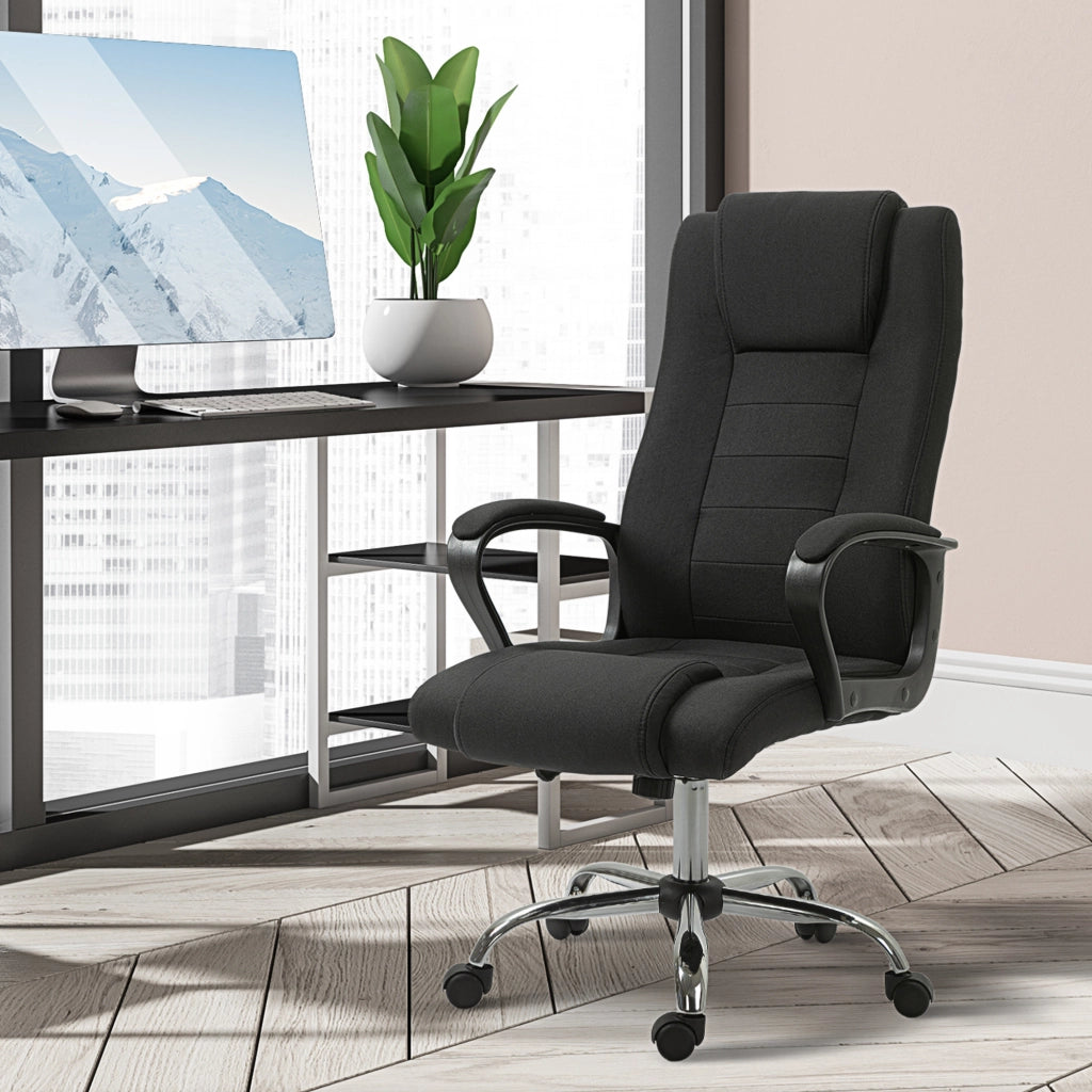 Sedia da Ufficio Ergonomica con Braccioli ¨C Minimal ¨C Tessuto Grigio
