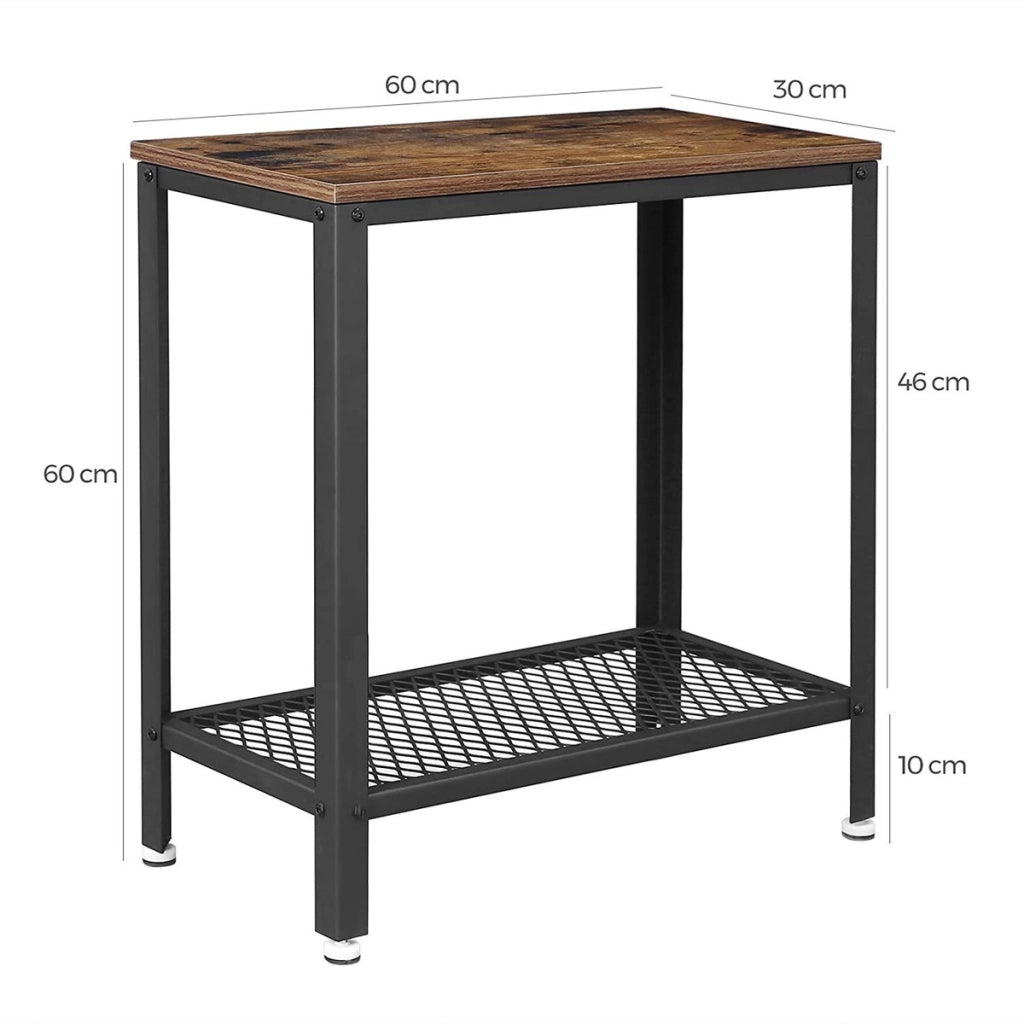 Console ingresso industriale compatta in truciolato e metallo 60x30x60 cm