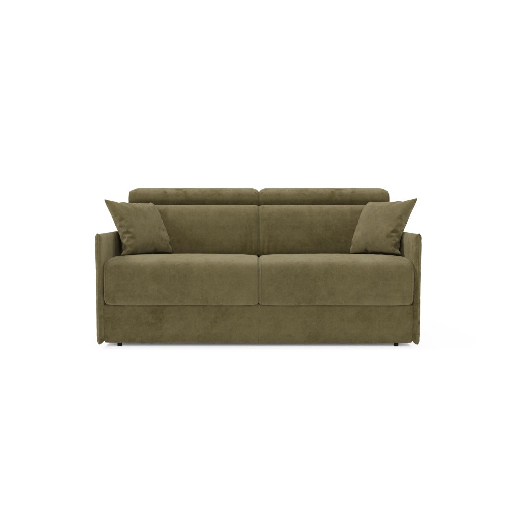 Miryam Divano letto con poggiatesta reclinabili e comfort maxi - design compatto in morbido tessuto smacchiabile T31 149 cm verde felce