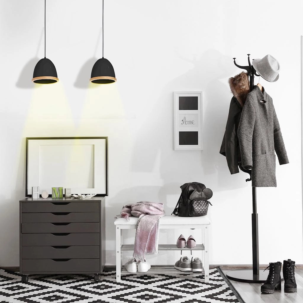 Lampada a sospensione Milagro Studio E27 Ø21 nera legno