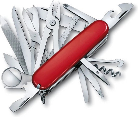 Multitool con 33 funzioni con lima, forbici e lente d'ingrandimento