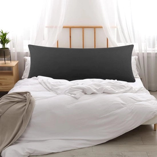 Cuscino per letto con chiusura a zip, 100% microfibra, 50 x 150 cm, nero