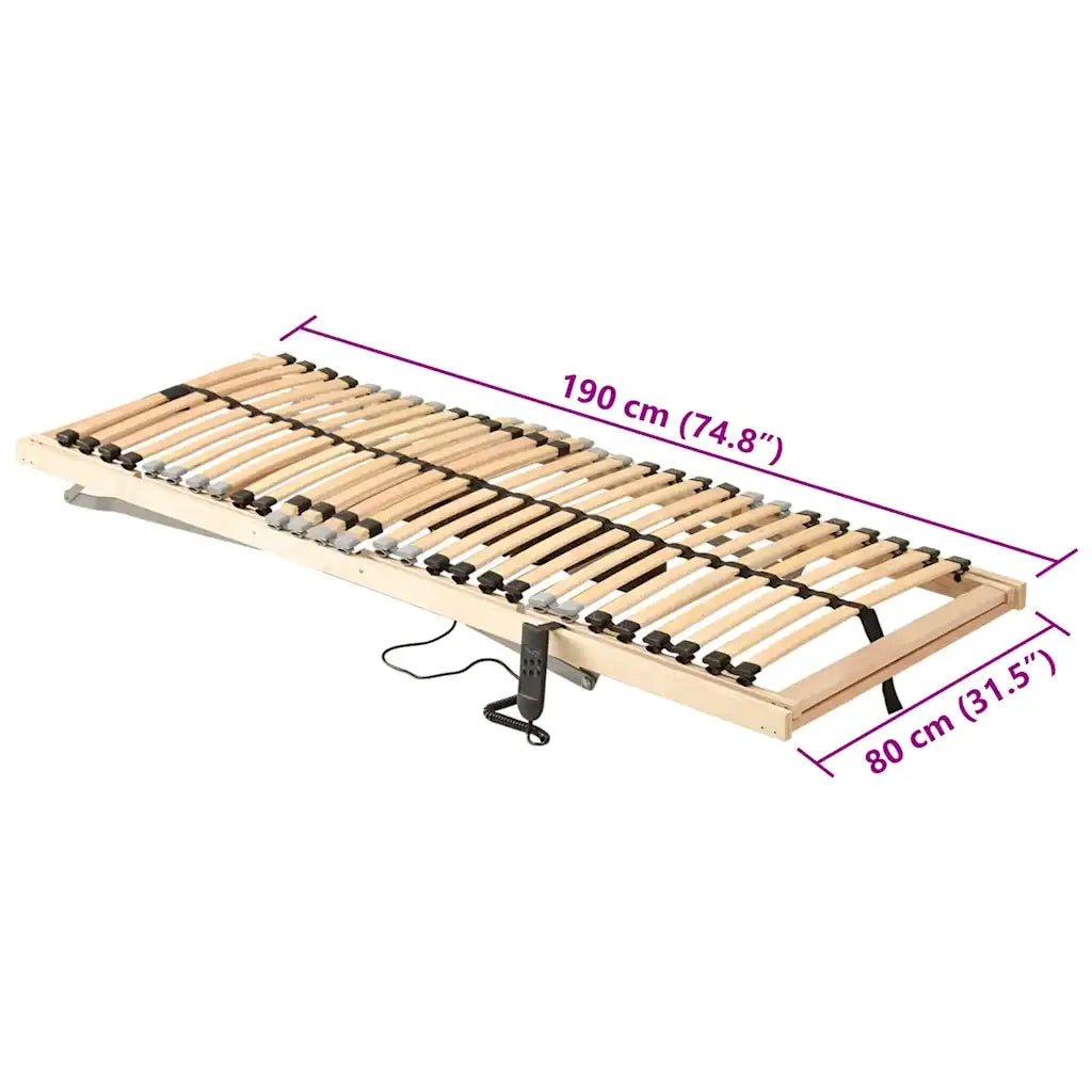 Letto singolo | Letto per adulti | Base a doghe Marrone 80 x 190 cm Legno massello di faggio