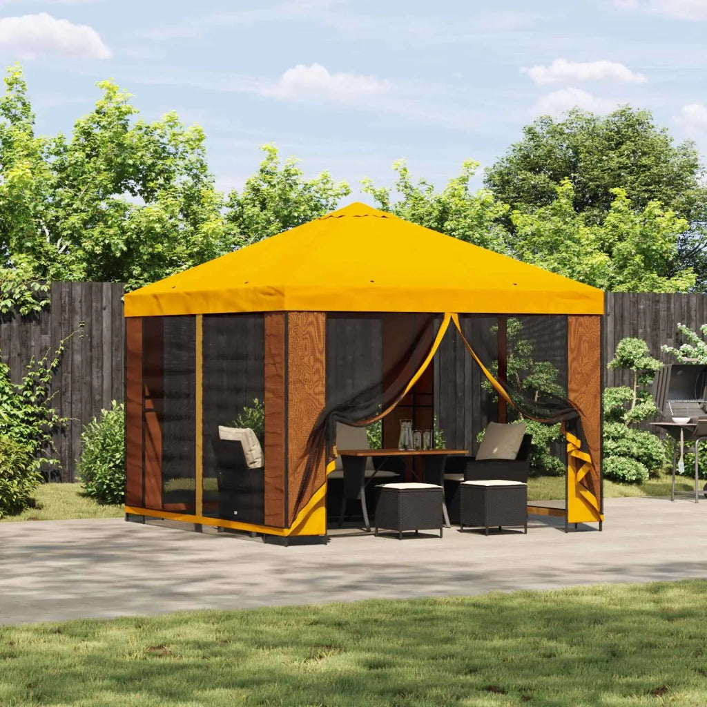 Gazebo 3 x 3 m Giallo Poliestere e Acciaio 190 900332