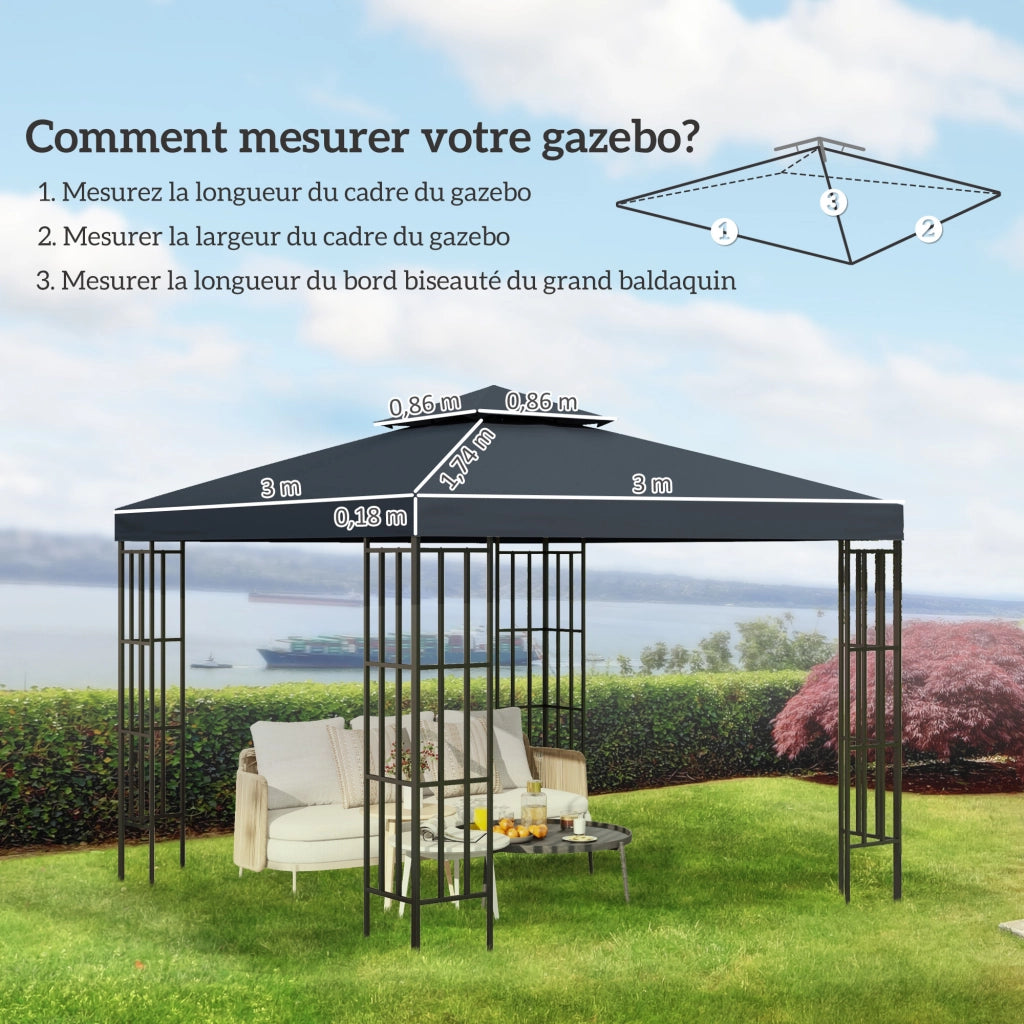 Tenda da giardino ¨C Minimal ¨C Grigio 3x3 m