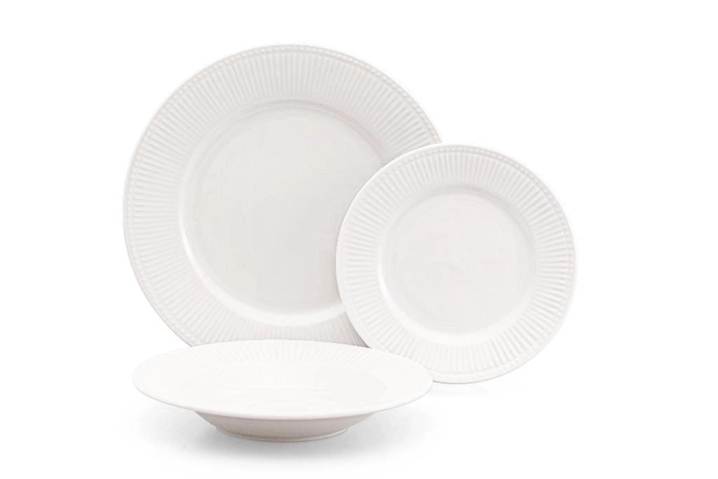 Servizio di Piatti da Tavola in Porcellana Liberty White 18 Pezzi