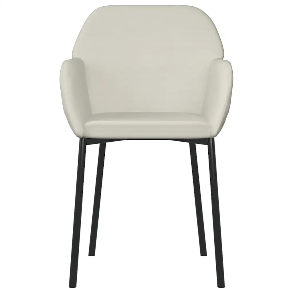 Sedie da Pranzo 2 pz Crema in Velluto 344710