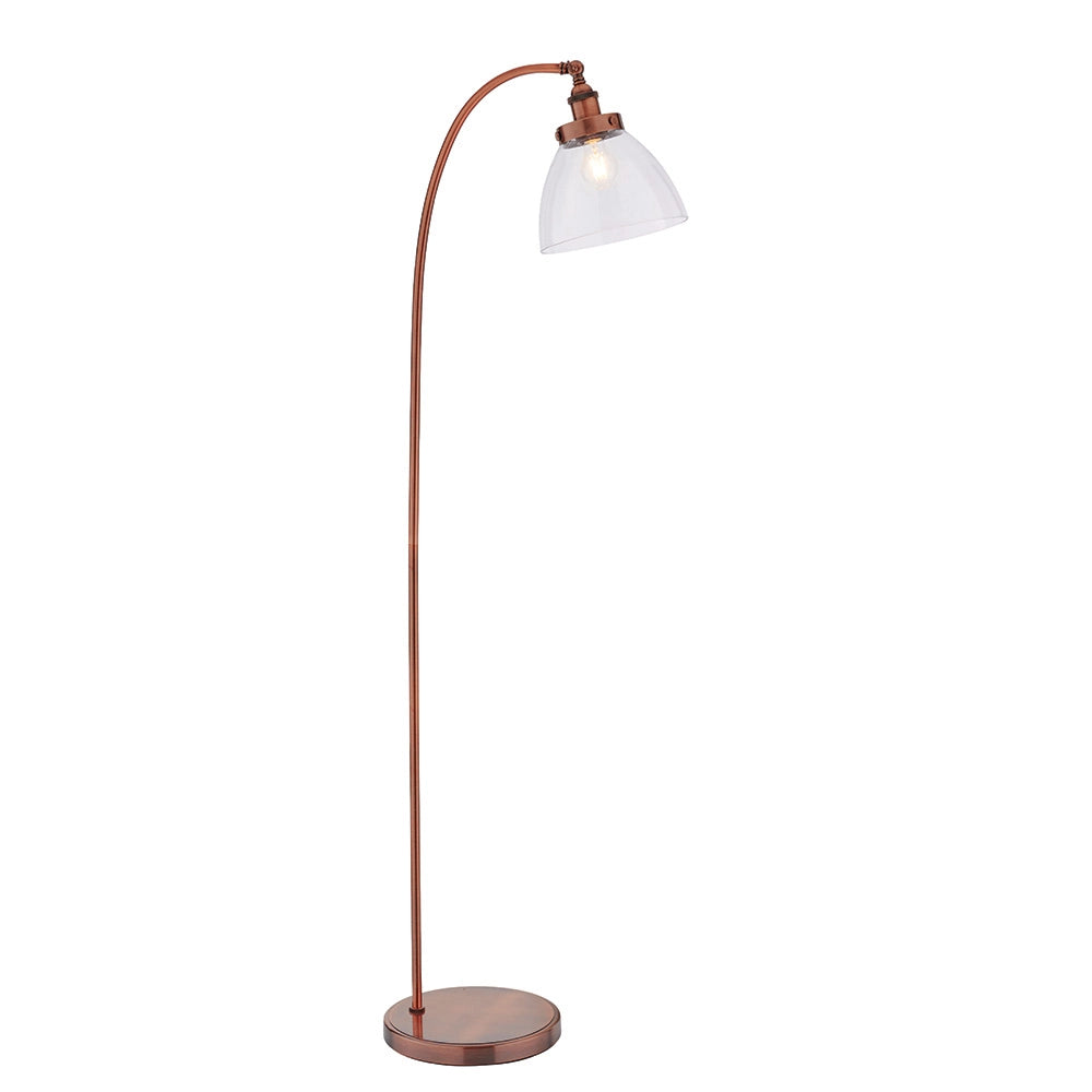 Lampada da terra industriale rame anticato E27 Hansen