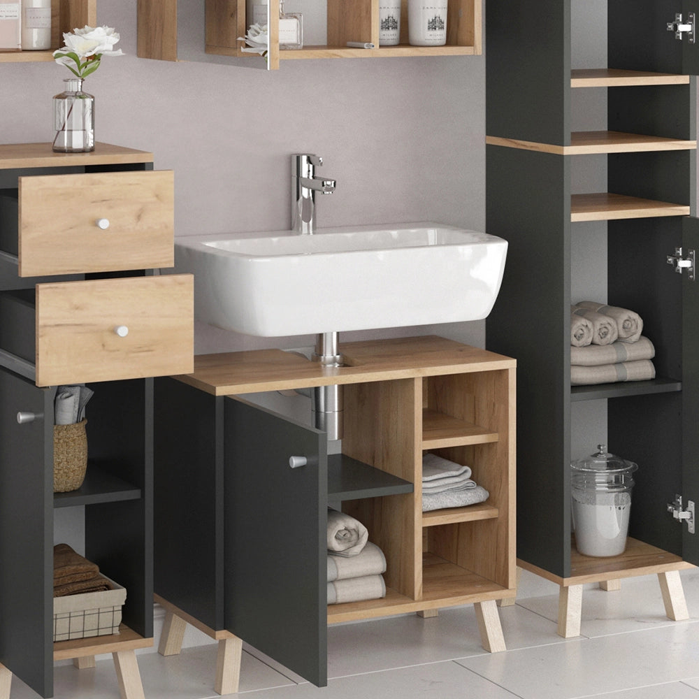 Vicco Set mobili bagno Antracite 5 parti