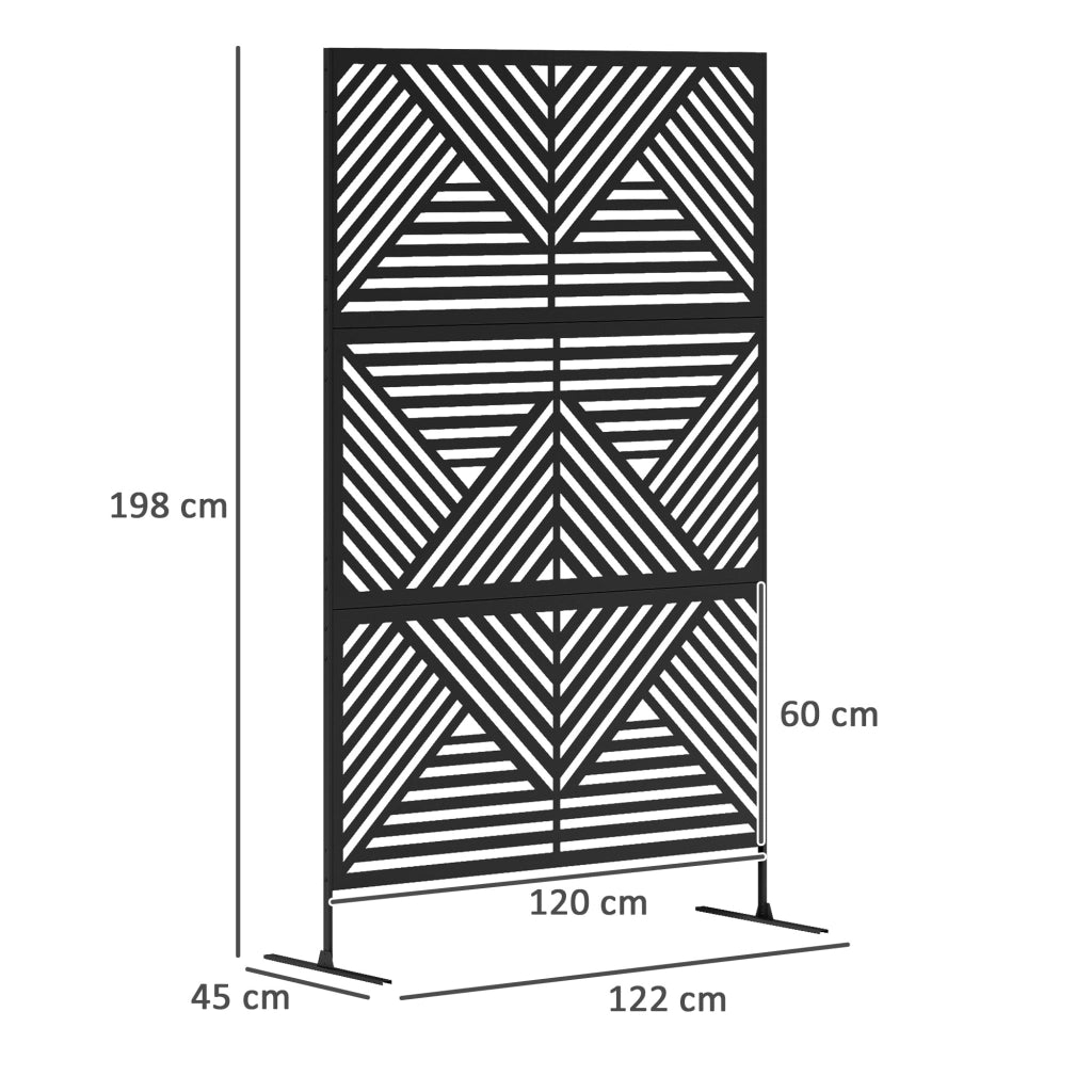 Traliccio Separ¨¦ Divisorio da Giardino ¨C Minimal ¨C 122x45x198 cm, Nero