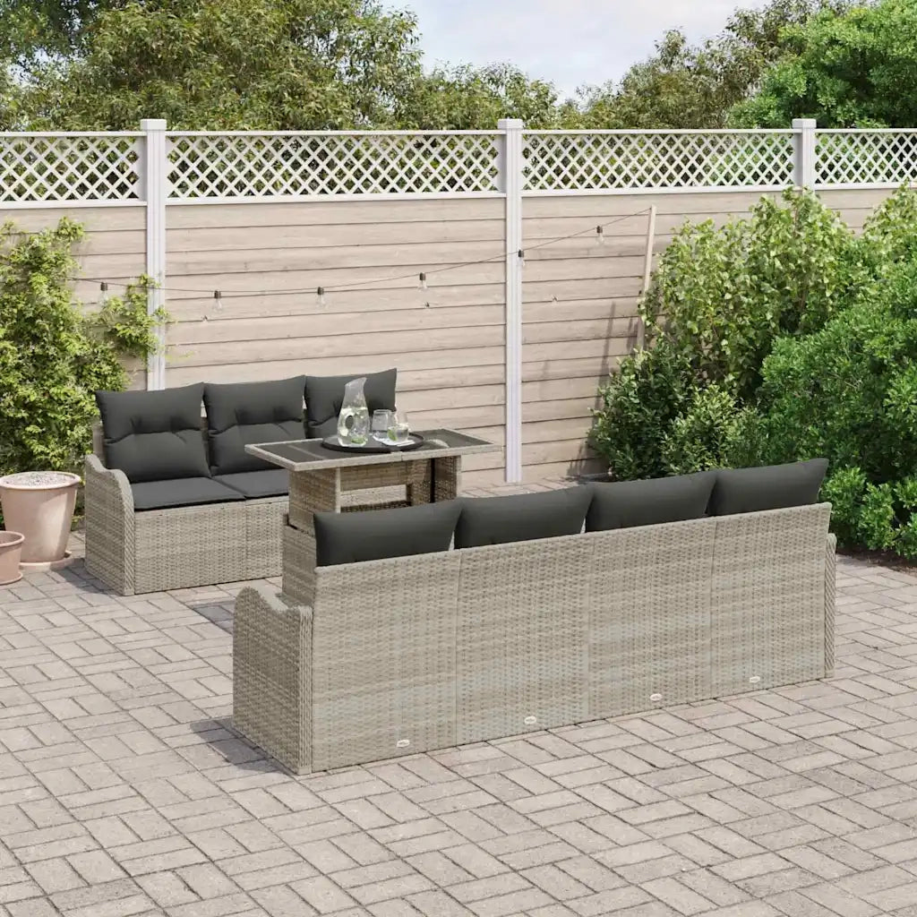 Set Divano da Giardino con cuscino 8 pcs Grigio chiaro 3357145