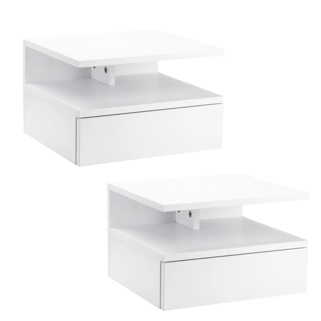Comodino a muro ¨C Minimal ¨C Bianco, Multistrato