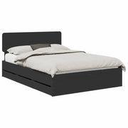 Letto matrimoniale | Letto per adulti | Struttura del letto Nero 160 x 200 cm Legno ingegnerizzato