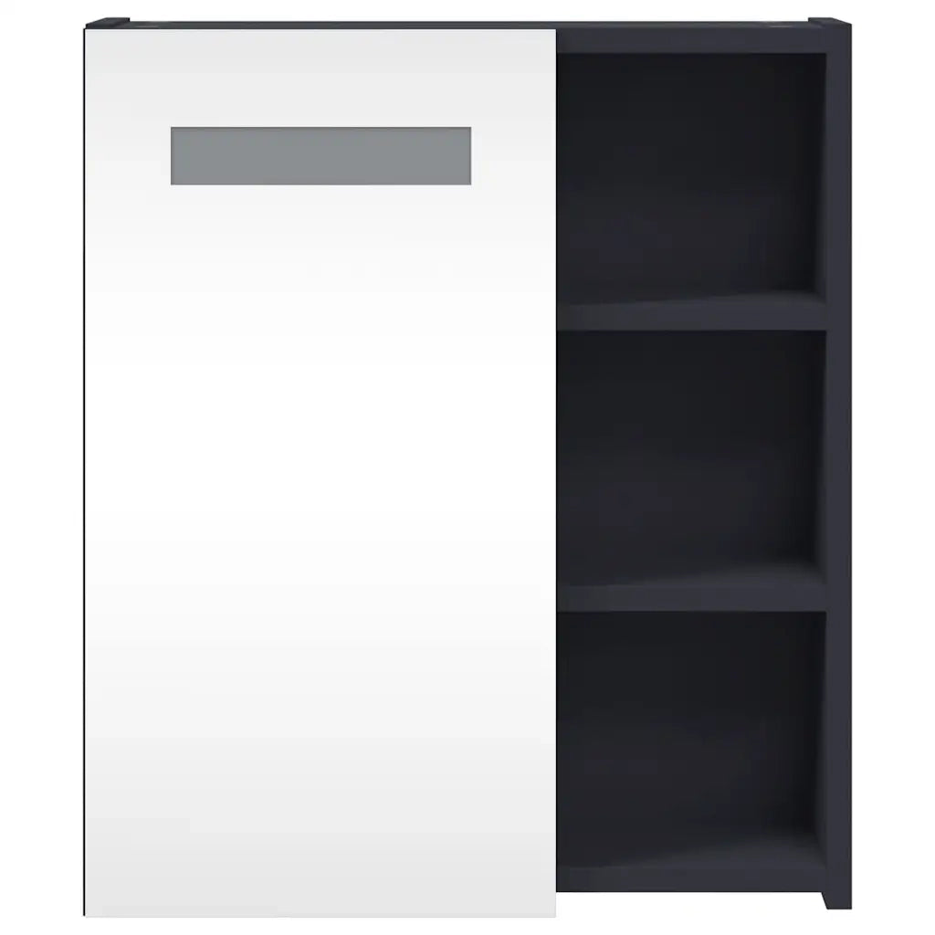 Armadietto Bagno | Armadio da bagno con Specchio e LED Grigio Chiaro 45x13x52 cm