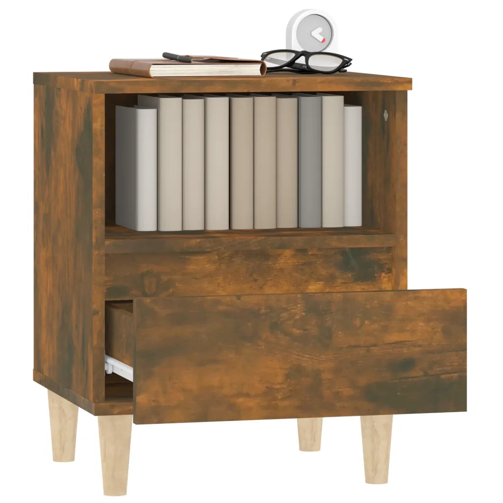 Comodini 2pz Rovere Fumo 40x35x50 cm 821805