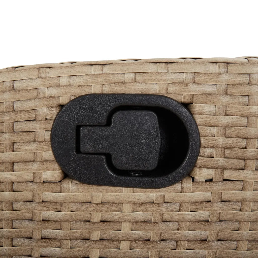 Set da Pranzo da Giardino 7 pz con Cuscini Beige in Polyrattan 3213358