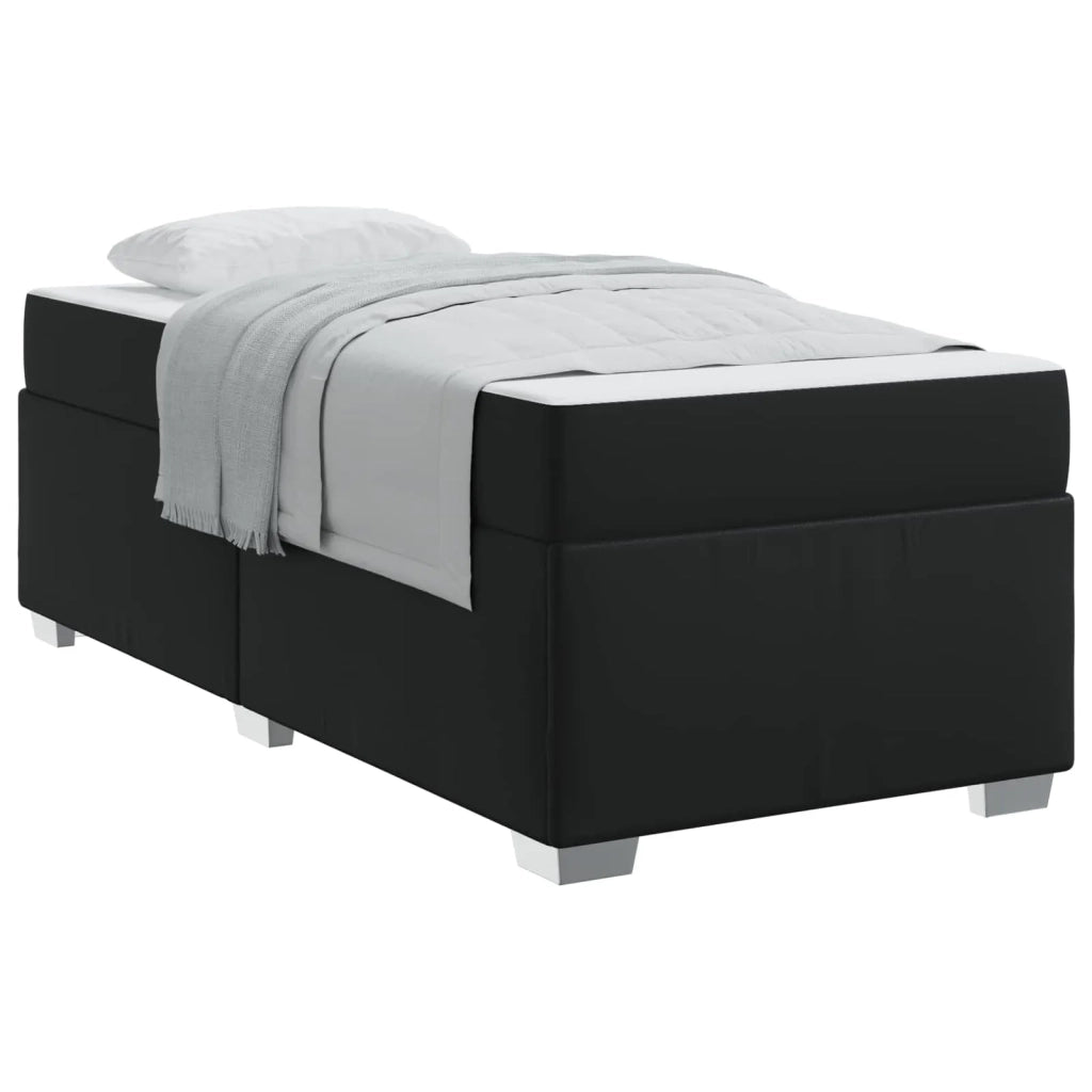 Letto singolo | Letto per adulti | Struttura del letto con materasso Nero 100 x 200 cm Tessuto