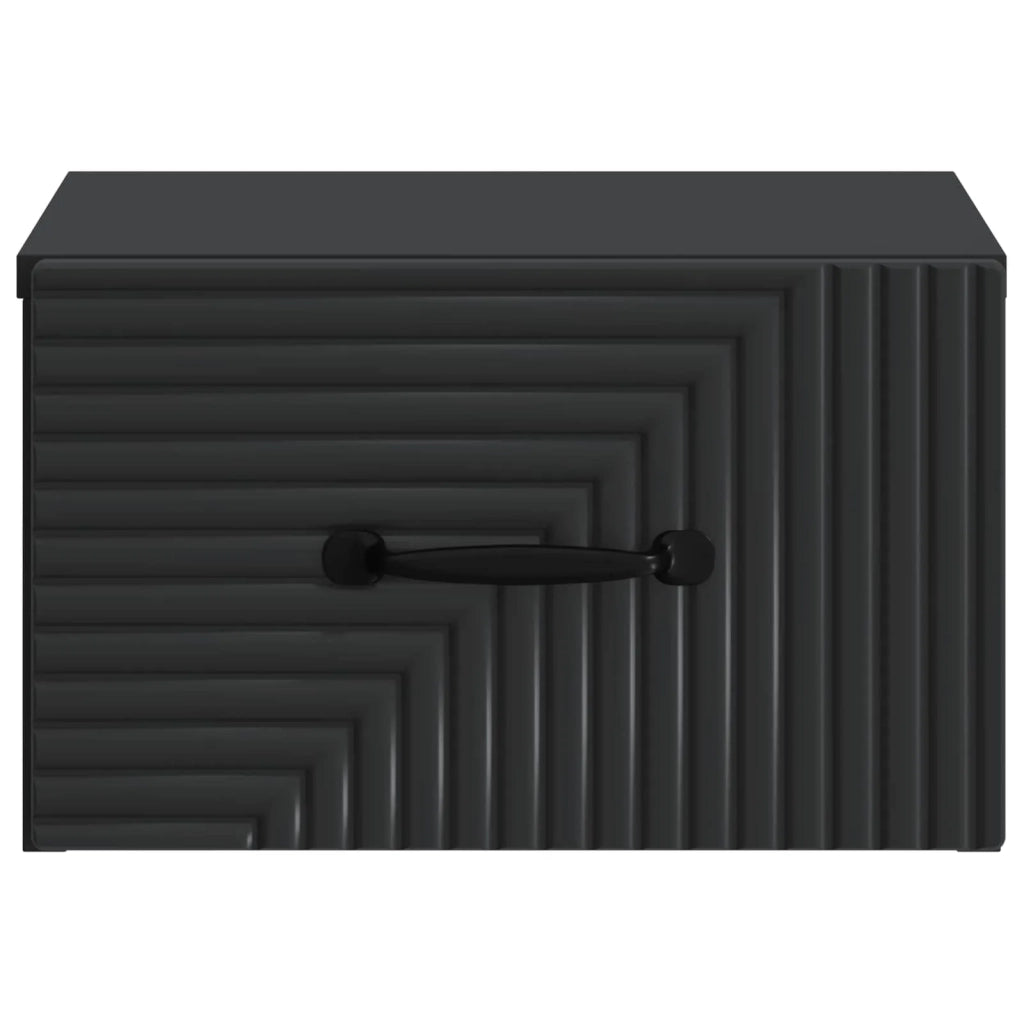 Set di 2 Comodini | Armadio da Notte | Mobiletto da notte a muro Nero 34,5 x 33 x 20 cm