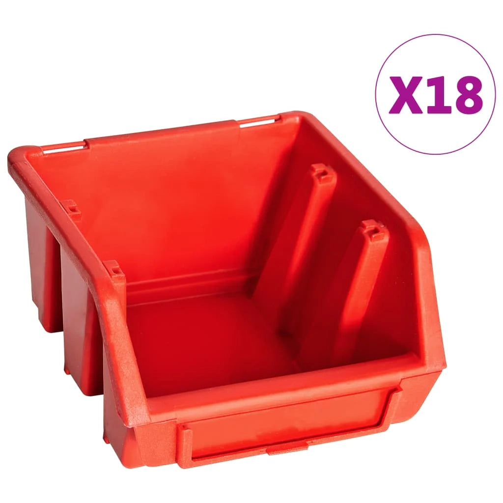 Kit contenitore portaoggetti e pannello da parete da 32 pezzi rosso e nero 02_0003848