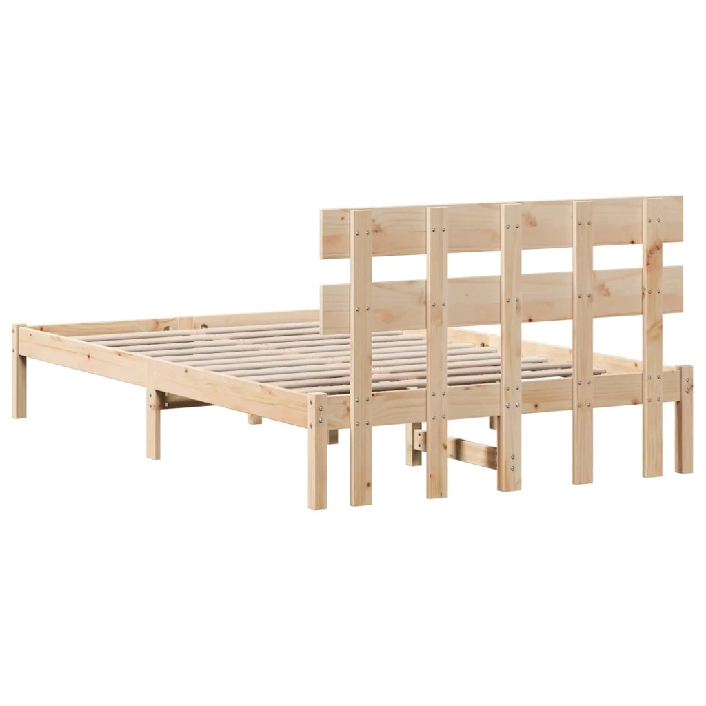 Letto matrimoniale | Letto per adulti | Struttura del letto Marrone 120 x 190 cm Legno massello di pino