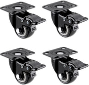 Set di ruote di mobili 280 kg - Set di 4 ruote - Ruote con freno - Ruote in nylon - Ruote assorbenti di shock e silenziose